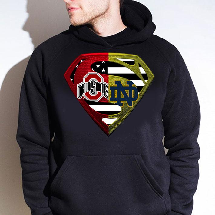 Ohio State Buckeyes And Notre Dame Fighting Superman Logo t-shirt hoodie