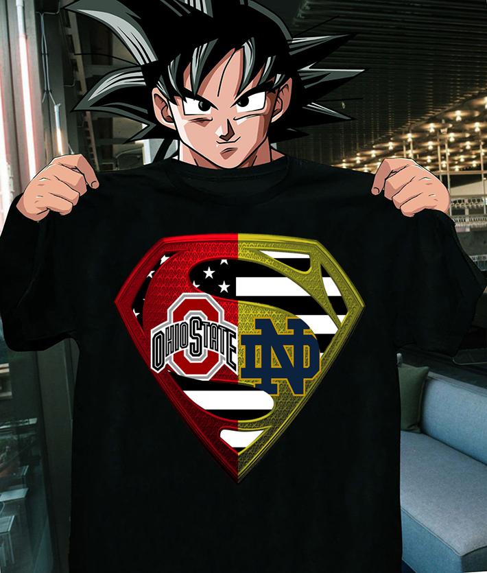 Ohio State Buckeyes And Notre Dame Fighting Superman Logo t-shirt shirt