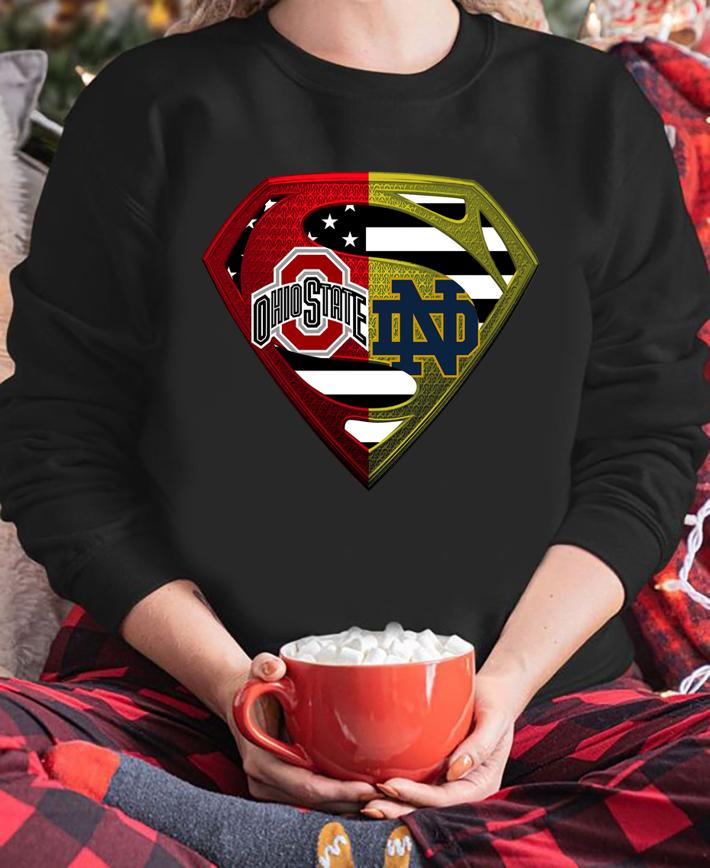 Ohio State Buckeyes And Notre Dame Fighting Superman Logo t-shirt sweatshirt