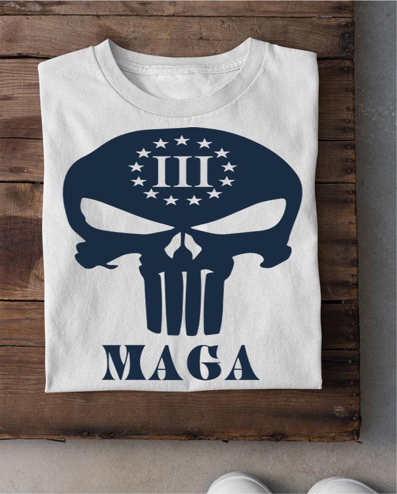 Three Percenters Skull Maga t-shirt shirt