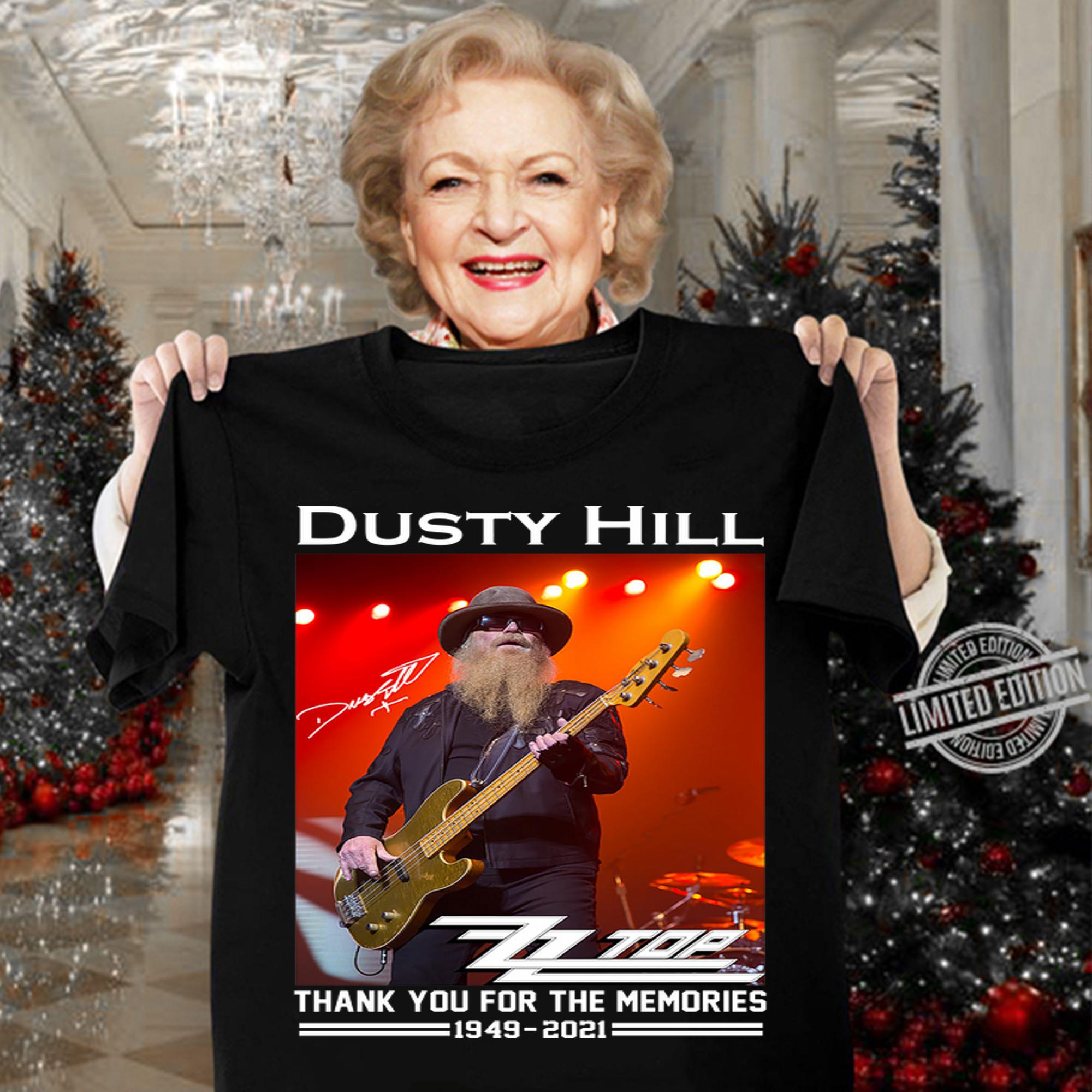 RIP Dusty Hill Rest In Peace ZZ Top Rock Band Thank Memories t-shirt woman shirt