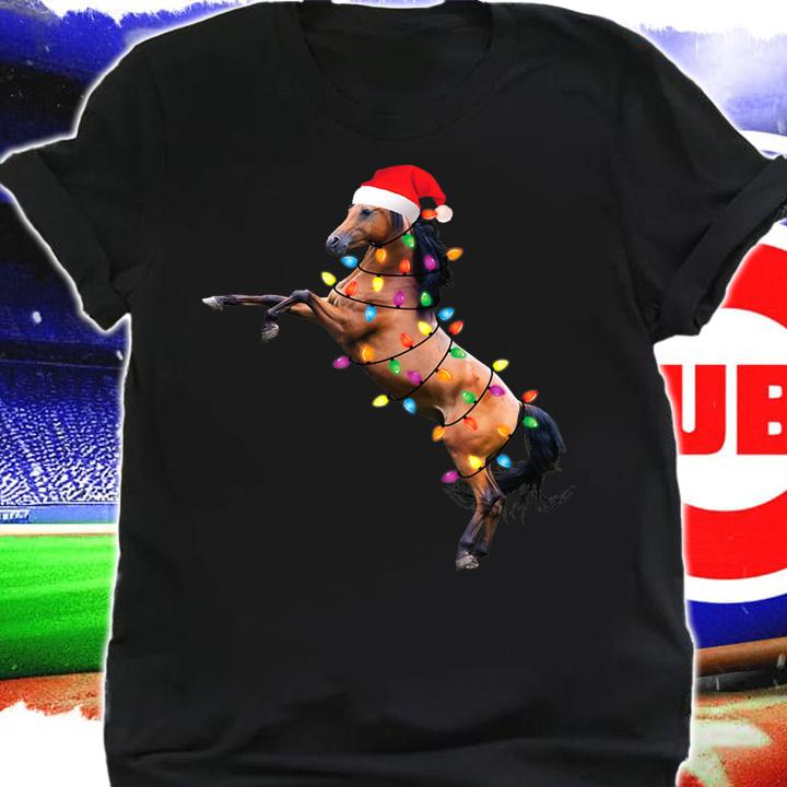 Christmas Lights Horse shirt Santa Funny Xmas Tree Horse sweater t-shirt shirt