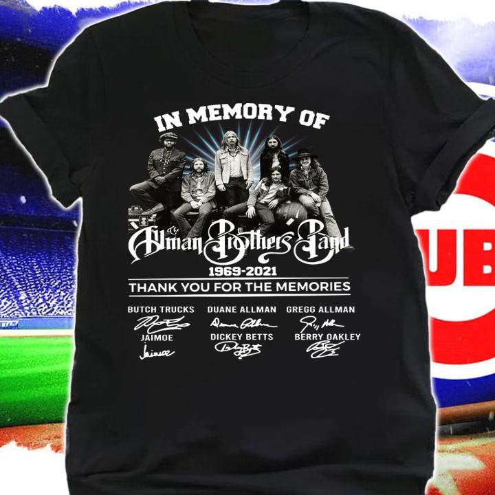 The Allman Brothers Band In Memory Of 1969-2021 Thank You For The Memories t-shirt shirt