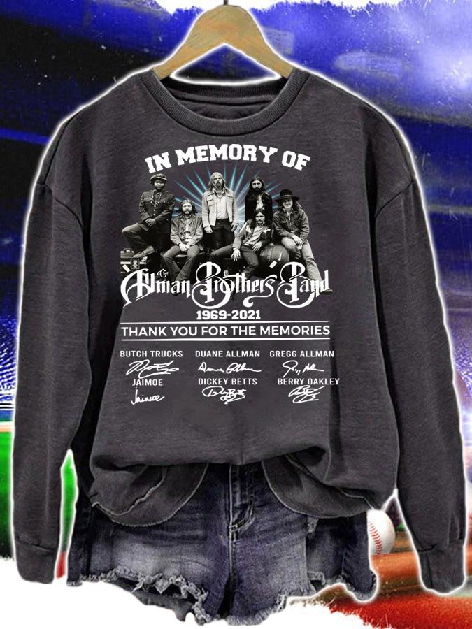 The Allman Brothers Band In Memory Of 1969-2021 Thank You For The Memories t-shirt sweatshirt