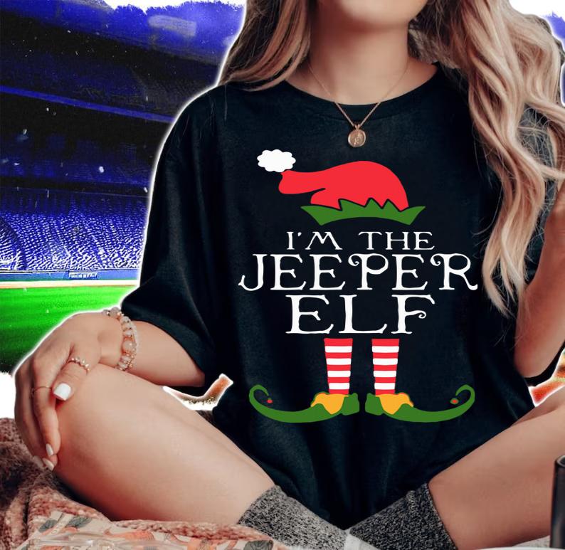 I'm The Jeeper ELF Santa Hat Jeep Lovers Merry Christmas t-shirt woman shirt