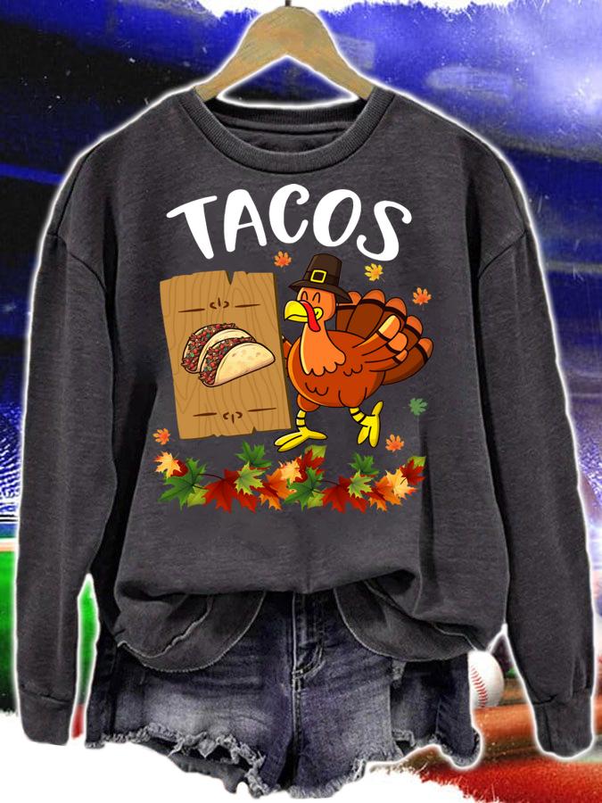 Turkey Pilgrim Eat Tacos Save Turkey Thanksgiving Thankful t-shirt sweatshirt