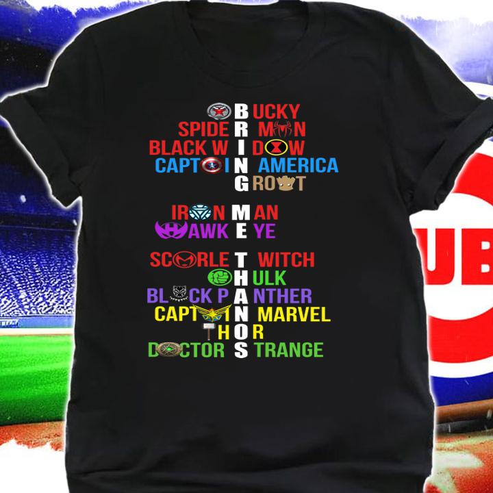 Bring Me Thanos Bucky Spiderman Black Widow Captain America Groot t-shirt shirt