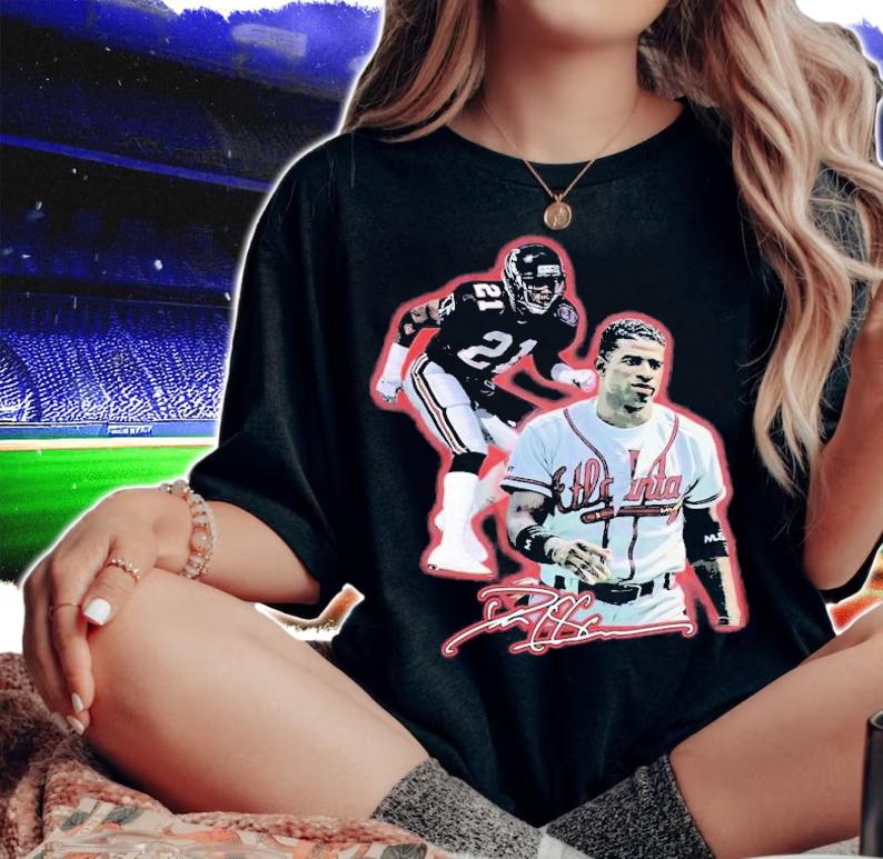Deon Sanders Atlanta vintage t-shirt woman shirt