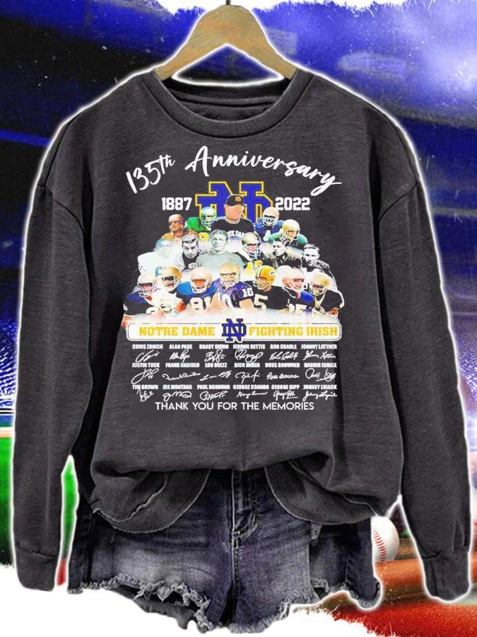 135th anniversary 1887 2022 Notre Dame Fighting Irish signatures shirt t-shirt sweatshirt