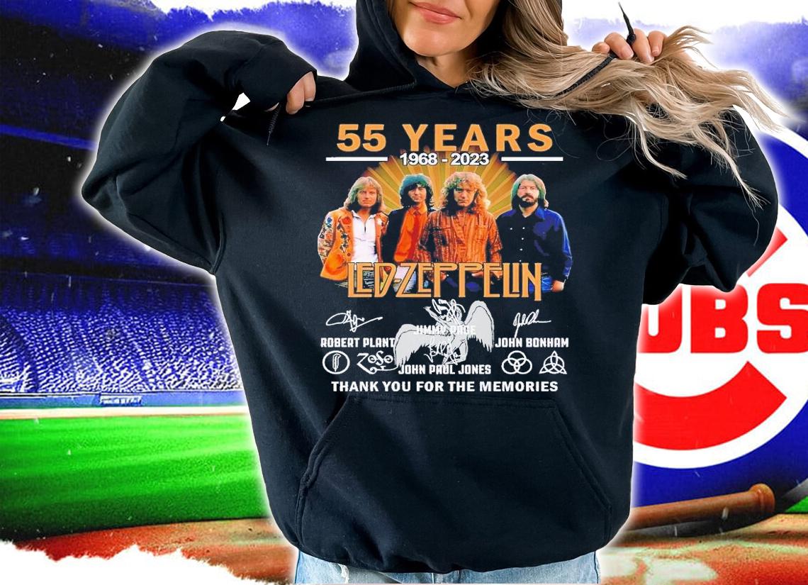 55 years 1968 2023 Led Zeppelin thank you for the memories shirt t-shirt hoodie