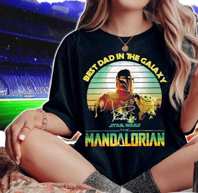 Best Dad In The Galaxy Star Wars Mandalorian Vintage 2023 Shirt t-shirt woman shirt