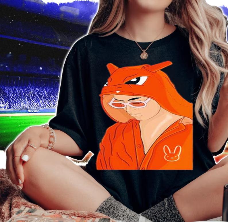 Bad Bunny X Pokemon Shirt t-shirt woman shirt