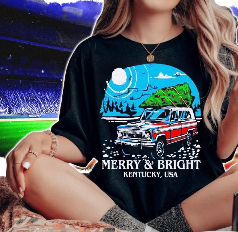 Merry and Bright Christmas shirt t-shirt woman shirt
