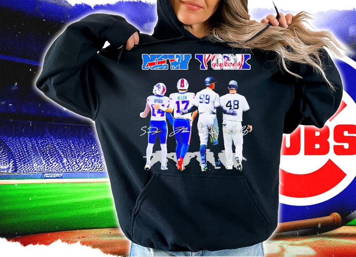 New York Josh Allen and Stefon Diggs and Aaron Judge and Anthony Rizzo signatures shirt t-shirt hoodie