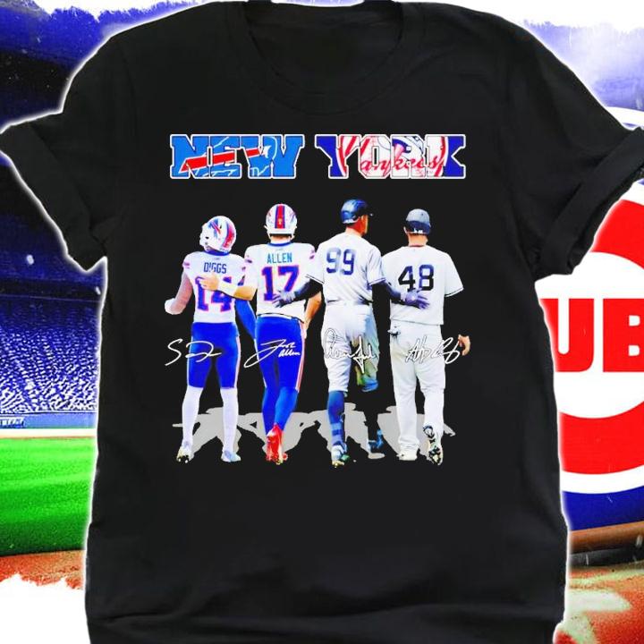 New York Josh Allen and Stefon Diggs and Aaron Judge and Anthony Rizzo signatures shirt t-shirt shirt