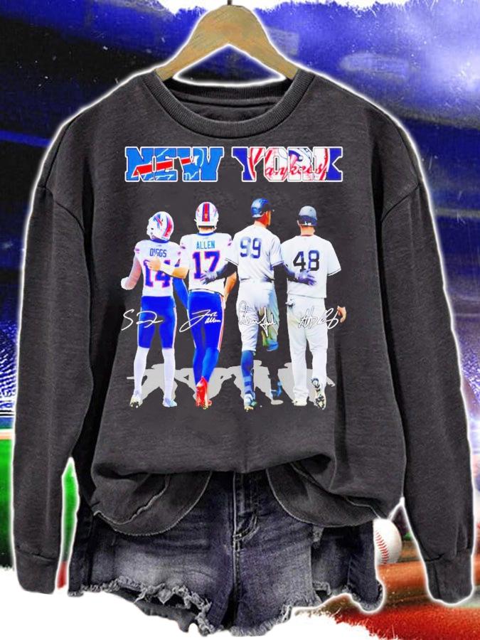 New York Josh Allen and Stefon Diggs and Aaron Judge and Anthony Rizzo signatures shirt t-shirt sweatshirt