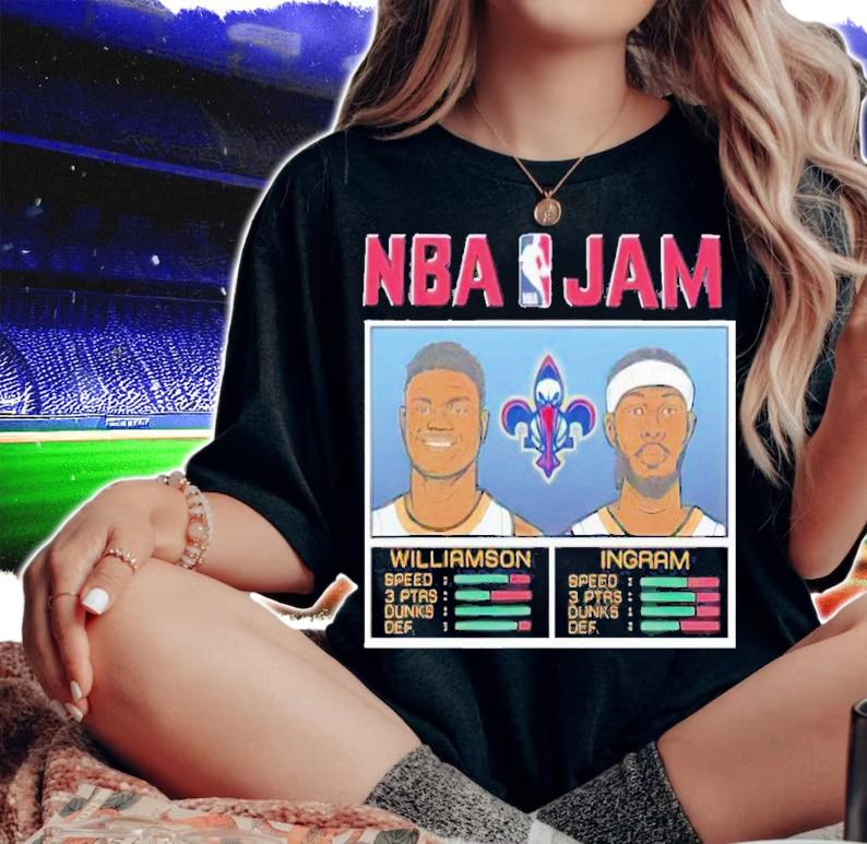 NBA Jam Pelicans Zion Williamson and Brandon Ingram shirt t-shirt woman shirt