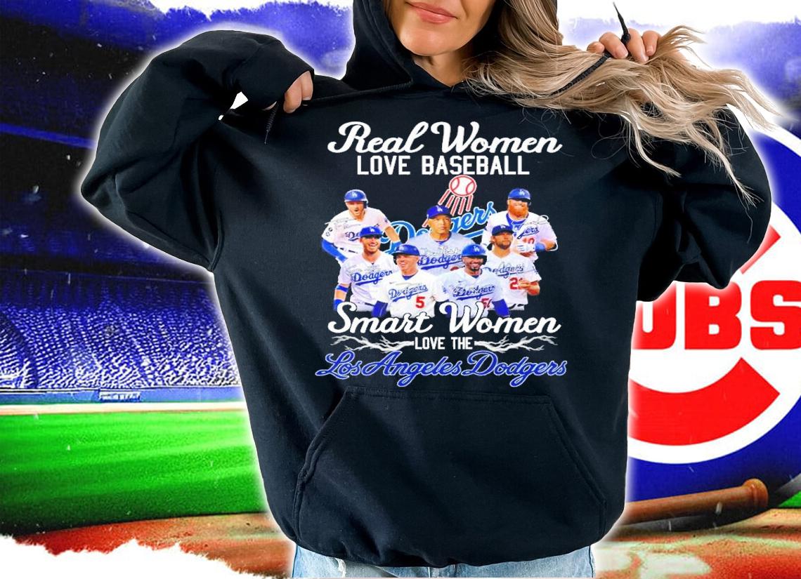 Real women love baseball smart women love the Los Angeles Dodgers shirt t-shirt
