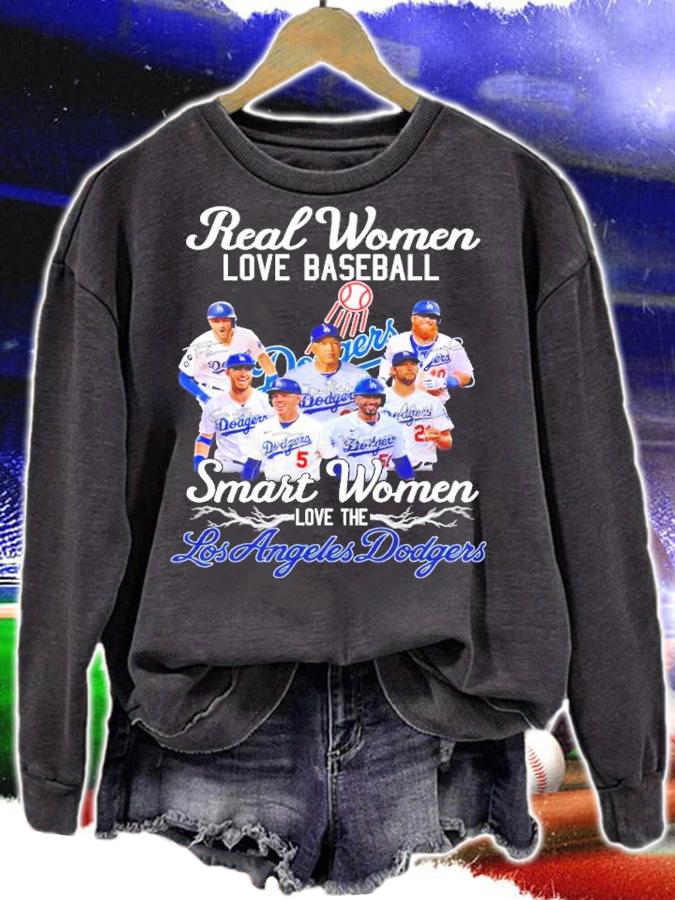 Real women love baseball smart women love the Los Angeles Dodgers shirt t-shirt