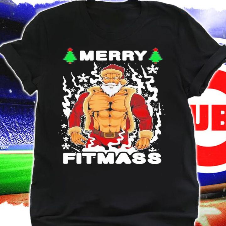 Merry Fitmass Merry Christmas Gym Santa T-Shirt t-shirt
