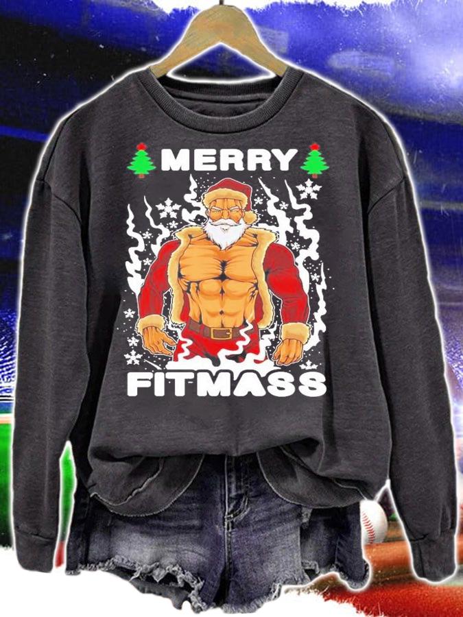 Merry Fitmass Merry Christmas Gym Santa T-Shirt t-shirt