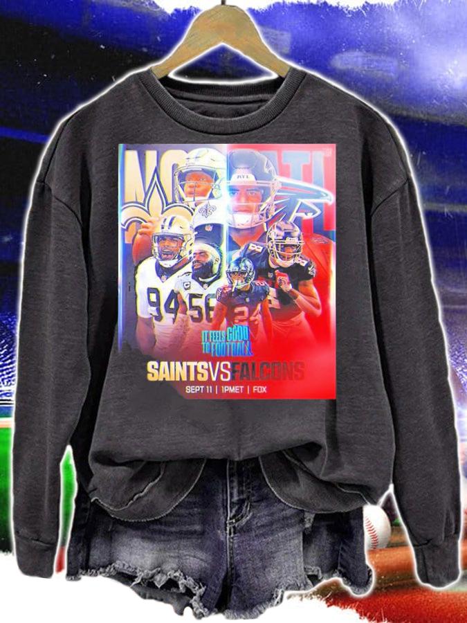 New Orleans Saints Vs Atlanta Falcons It Feels Good To Football 2022 Shirt t-shirt sweatshirt