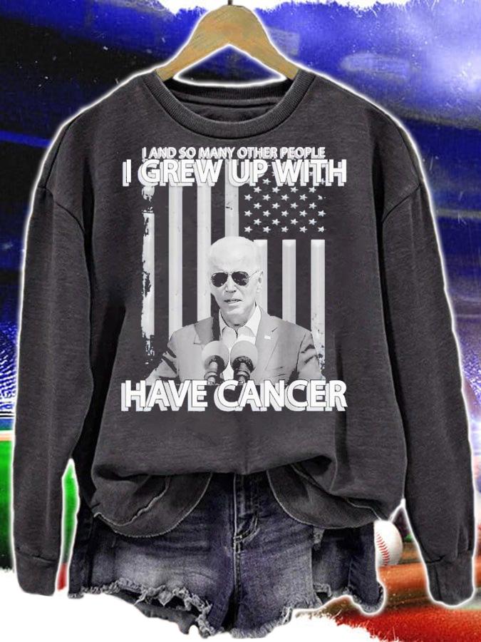Biden I And So Many Other People I Grew Up With Has Cancer Us Flag T-Shirt t-shirt