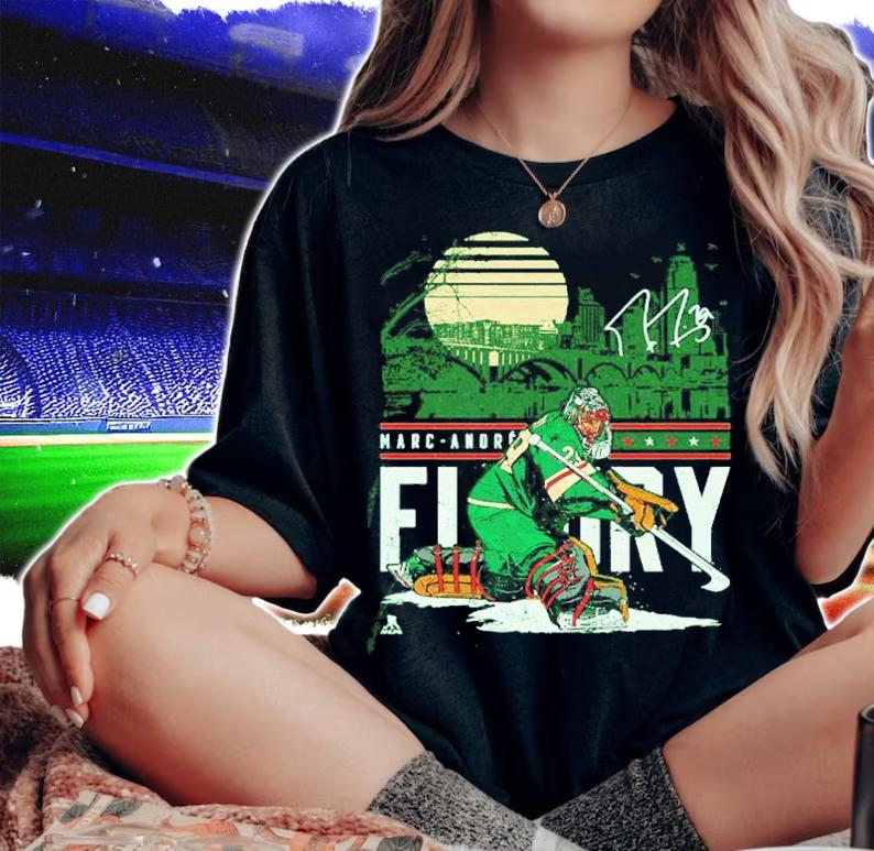 Marc-Andre Fleury Minnesota City Skyline Hockey Signature Shirt t-shirt woman shirt