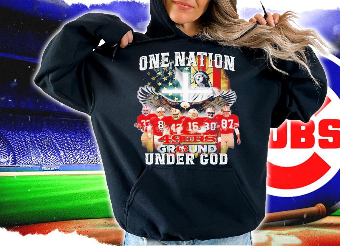 San Francisco 49ers One Nation 49ers Ground Under God Signatures Shirt t-shirt hoodie