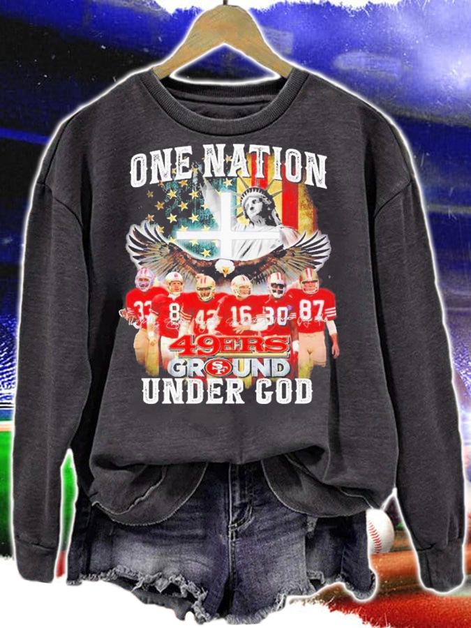 San Francisco 49ers One Nation 49ers Ground Under God Signatures Shirt t-shirt sweatshirt