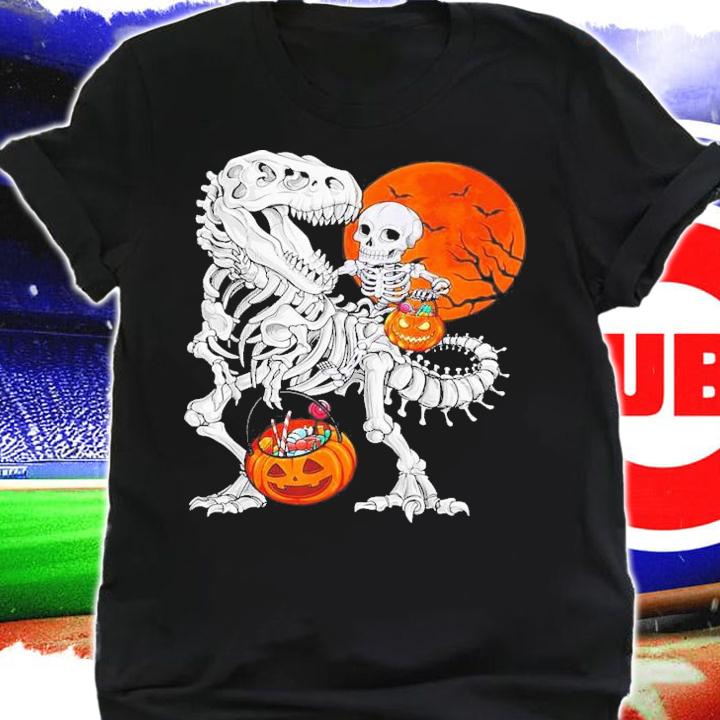 Skeleton Dinosaur T rex Boys Halloween T-Shirt t-shirt