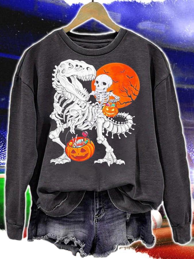 Skeleton Dinosaur T rex Boys Halloween T-Shirt t-shirt