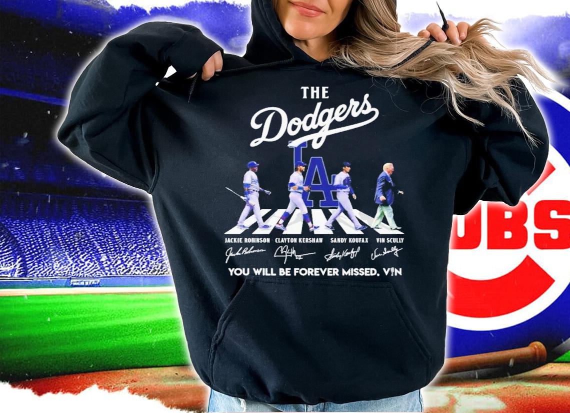 The Dodgers You Will Be Forever Missed Vin Abbey Road Signatures Shirt t-shirt