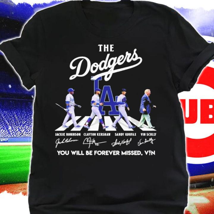 The Dodgers You Will Be Forever Missed Vin Abbey Road Signatures Shirt t-shirt
