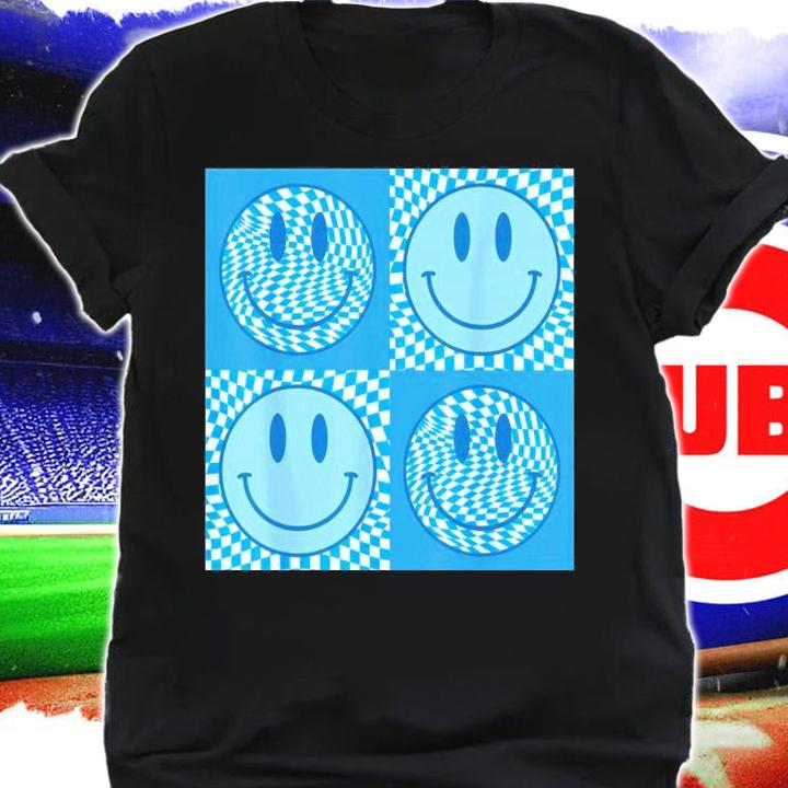Happy Face Checkered Pattern Smile Face Meme Trendy Costume Shirt t-shirt