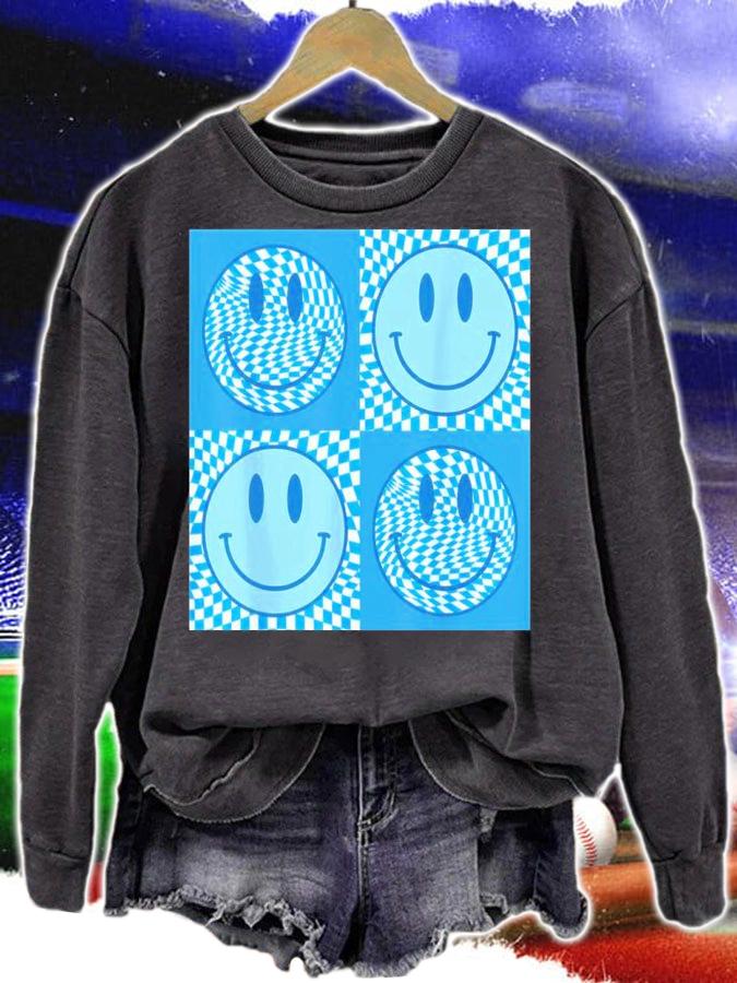 Happy Face Checkered Pattern Smile Face Meme Trendy Costume Shirt t-shirt