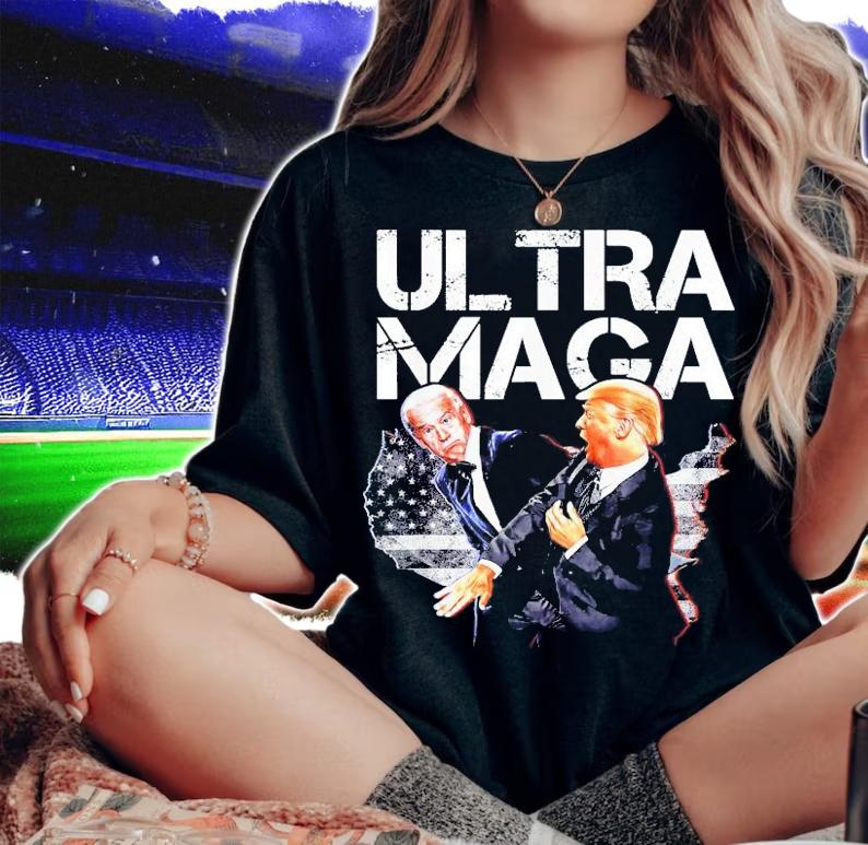 Ultra Maga Pro Trump 2024 Slap Biden USA Flag 4th Of July T-Shirt t-shirt woman shirt