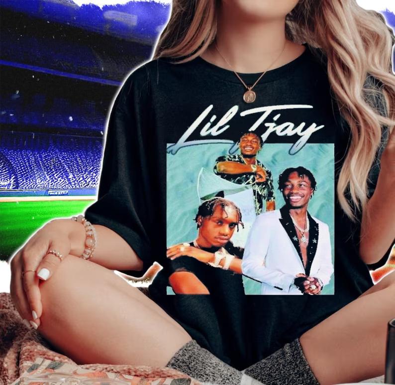 Vintage Lil Tjay 90s x Bootleg Style Rap T-Shirt t-shirt woman shirt