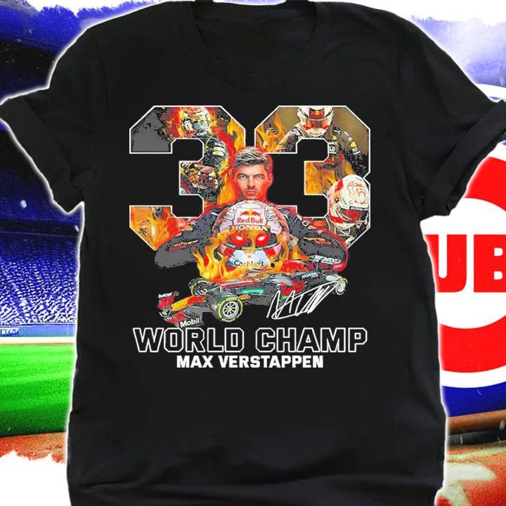 33 World Champ Max Verstappen Signatures Shirt t-shirt shirt