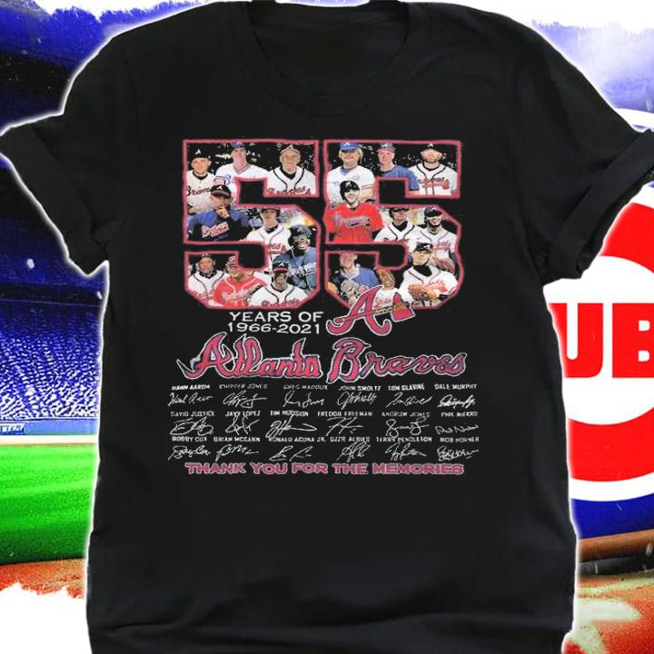 55 Years Of 1966-2021 Atlanta Braves Signatures Thank You For The Memories Shirt t-shirt shirt