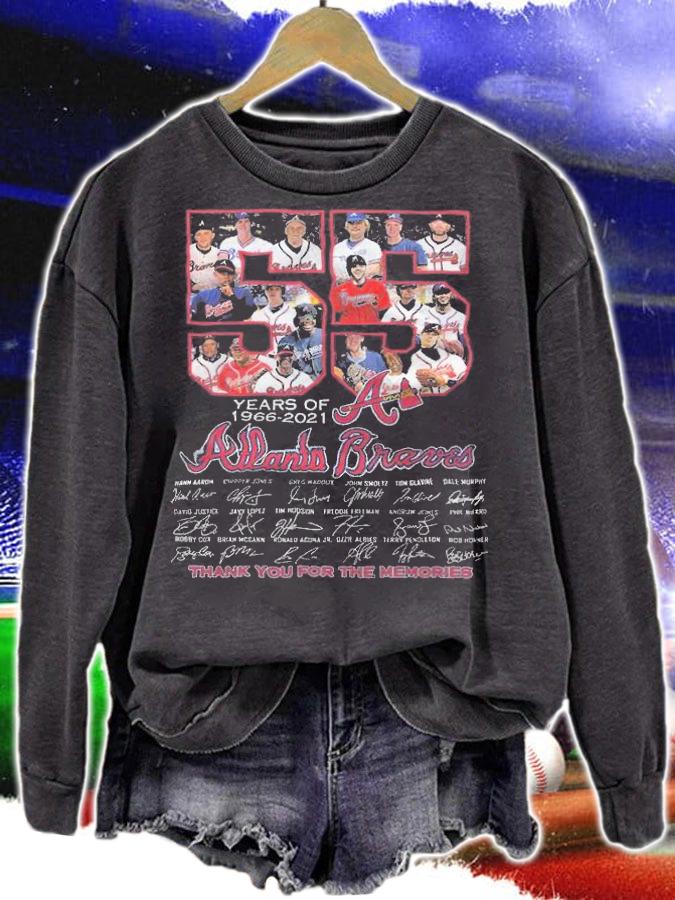 55 Years Of 1966-2021 Atlanta Braves Signatures Thank You For The Memories Shirt t-shirt sweatshirt