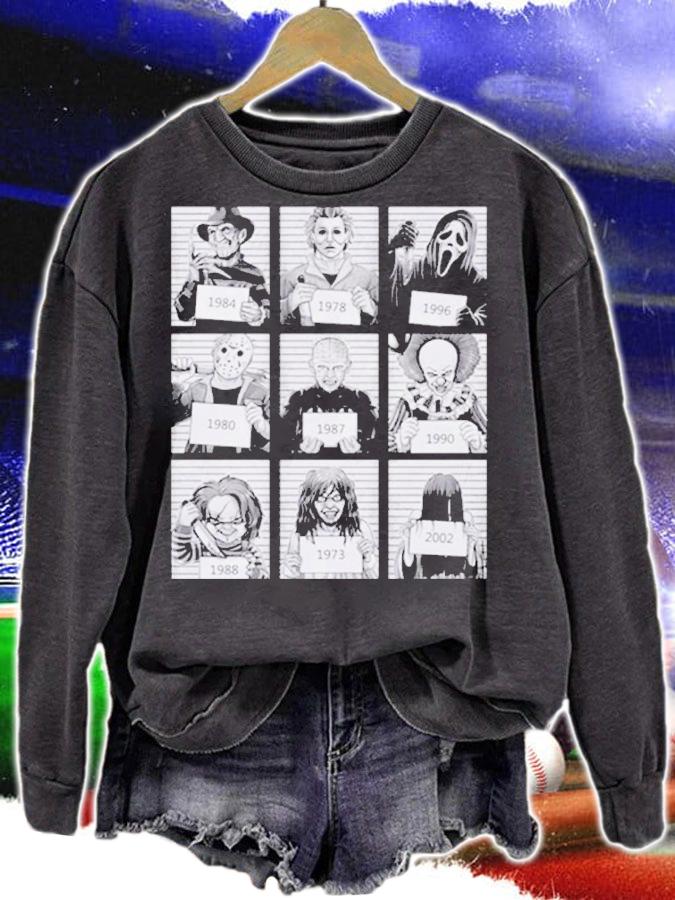 9 Faces Horror Halloween Mug Shot Shirt t-shirt sweatshirt