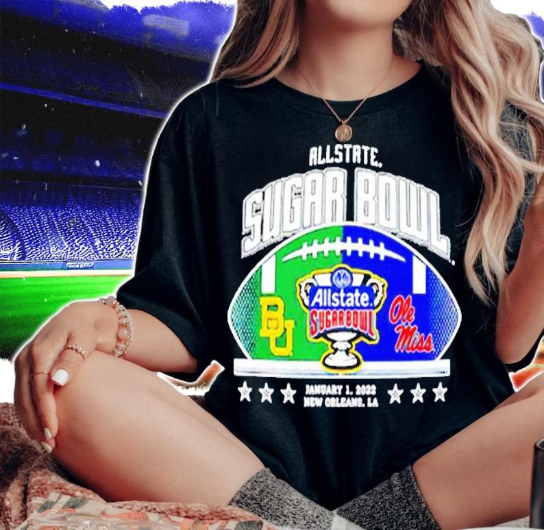 2022 Allstate Sugar Bowl Matchup Baylor Vs Ole Miss Dueling Logo T-Shirt t-shirt
