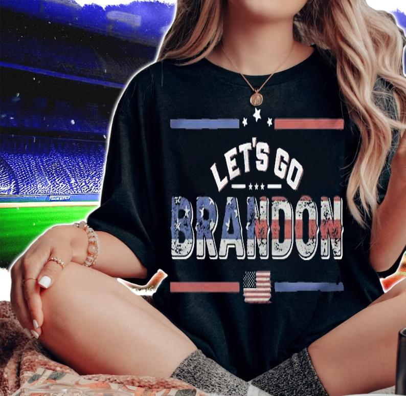 Anti President let's Go Brandon Conservative Anti Liberal USA Flag T-Shirt t-shirt