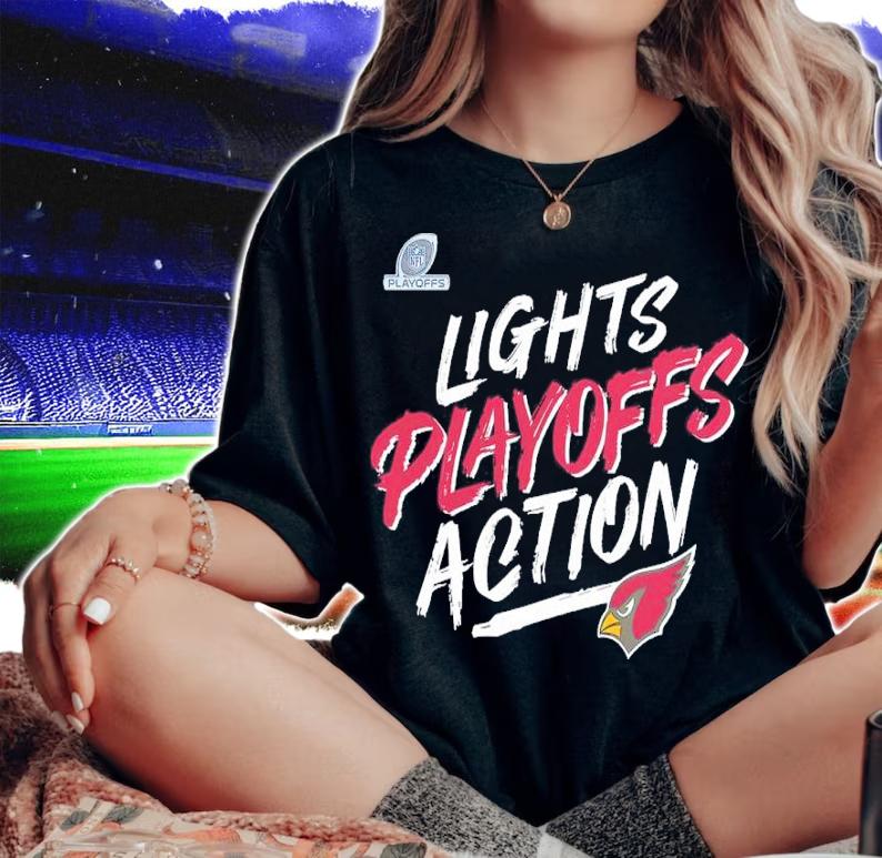 Arizona Cardinals 2021 NFL Playoffs Bound Lights Action shirt t-shirt woman shirt