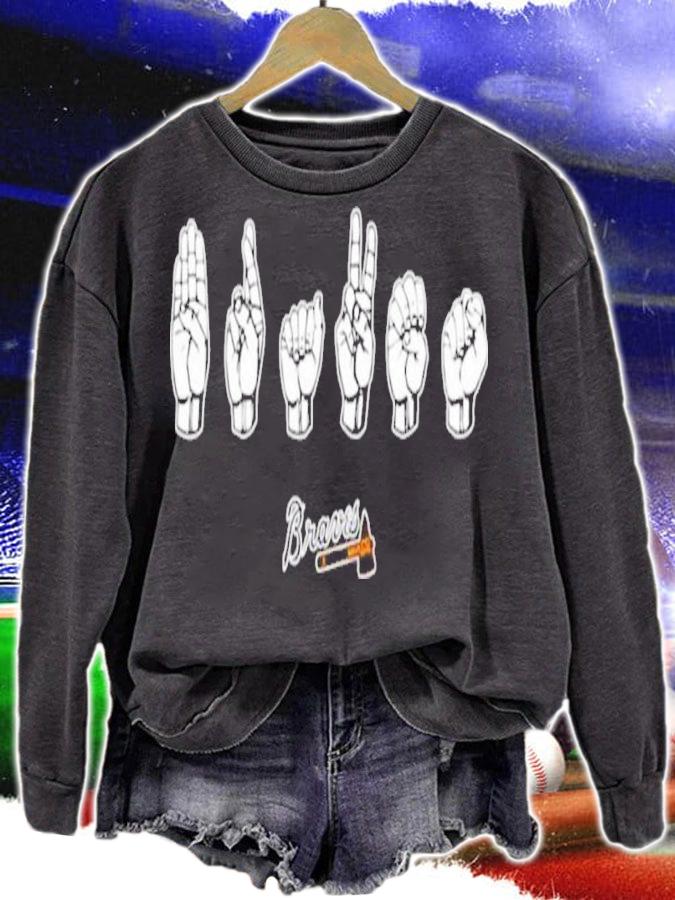 Atlanta Braves Logo ASL Brave Sign Language Inspire Fingerspelling Shirt t-shirt sweatshirt