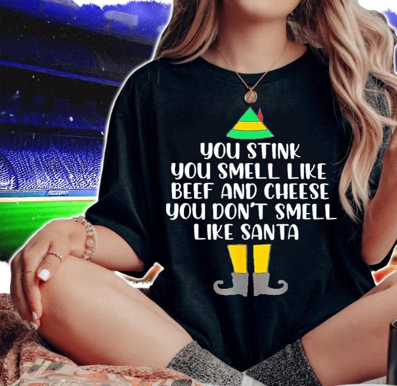 Buddy Elf You Stink You Smell Like Beef And Cheese You Don't Smell Like Santa t-shirt woman shirt