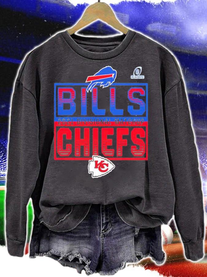 Buffalo Bills Vs. Kansas City Chiefs 2021 NFL Playoffs Divisional Matchup Stacked Rivalry Shirt t-shirt sweatshirt