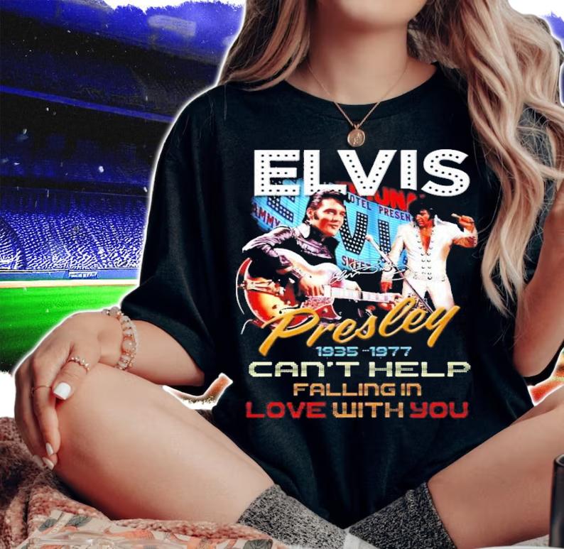 Elvis Presley 1935-1977 Can't Help Falling In Love With You Signatures Shirt t-shirt woman shirt