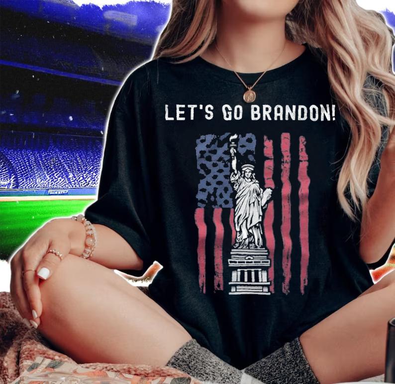 Let's Go Brandon Statue of Liberty USA Flag T-Shirt t-shirt